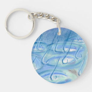 Porte-clefs La pluie - pastel à l'huile - porte - clé