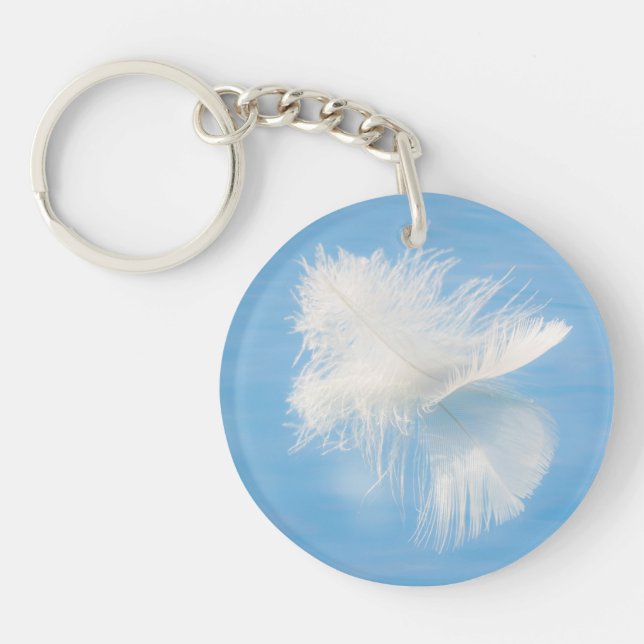 Porte-clefs La plume blanche réfléchit sur l'eau| Seabeck, WA (Devant)