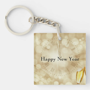 Porte-clefs La Saint-Sylvestre avec des verres de champagne