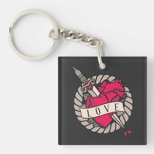 Porte-clefs La Saint Valentin au coeur de Tatoo (Devant)