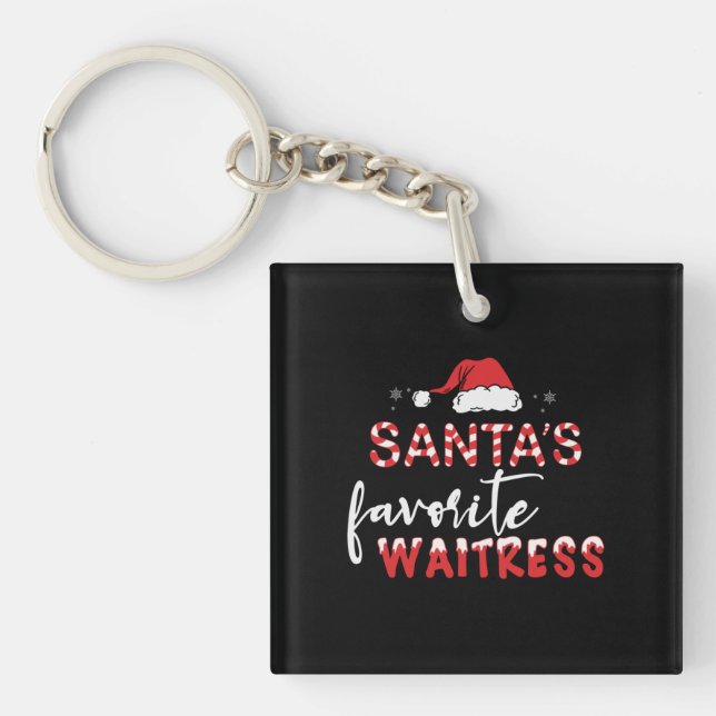 Porte-clefs La serveuse préférée de père Noël - Noël mignon (Devant)
