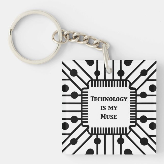 Porte-clefs La technologie est ma muse (Devant)