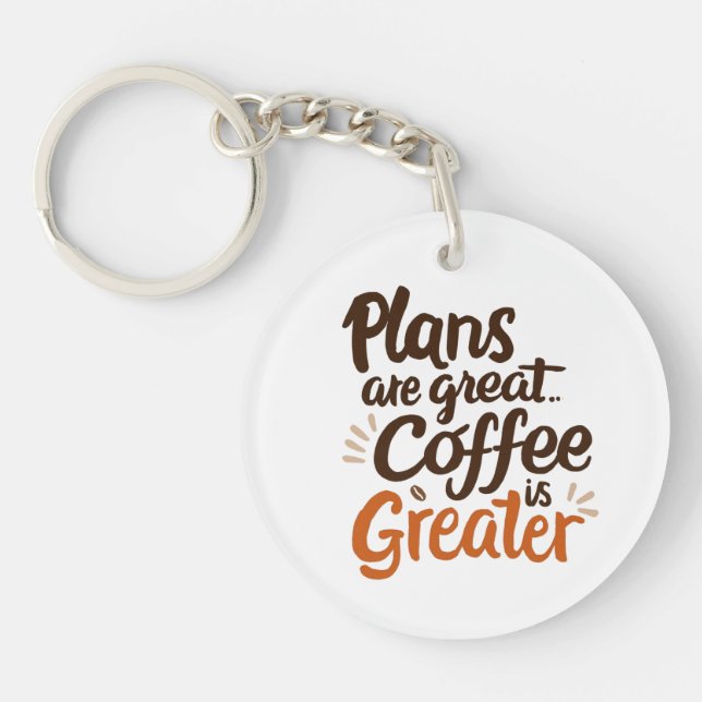 Porte-clefs La typographie de Coffee Lover (Devant)