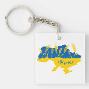 Porte-clefs La typographie ukrainienne et l'oreille au blé sur