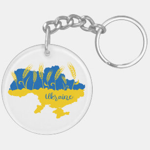 Porte-clefs La typographie ukrainienne et l'oreille au blé sur