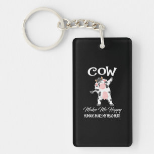 Porte-clefs La vache me rend heureux, les humains me font mal
