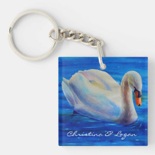 Porte-clefs La vie, c'est le voyage - Monogramme - cygne