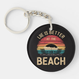 Porte-clefs La vie est meilleure à la plage, ambiance vacances