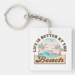 Porte-clefs La vie est meilleure à la plage Été Tropical