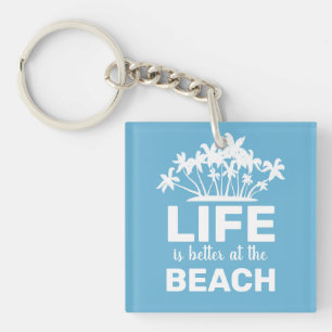Porte-clefs La vie est meilleure à la plage Île tropicale