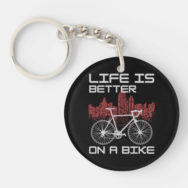 Porte-clefs La vie est meilleure à vélo (Devant)