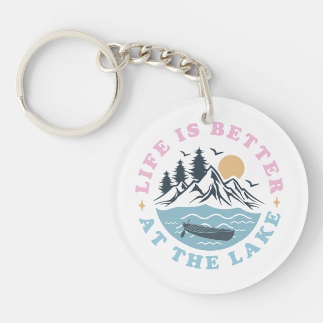 Porte-clefs La vie est meilleure au lac (Devant)