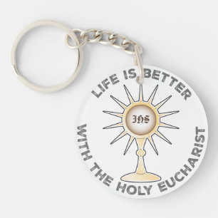 Porte-clefs La vie est meilleure avec la sainte Eucharistie