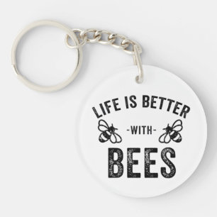 Porte-clefs La vie est meilleure avec les abeilles miel abeill