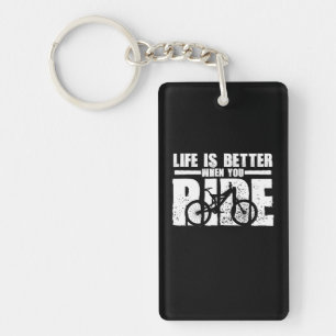 Porte-clefs la vie est meilleure quand on fait du VTT