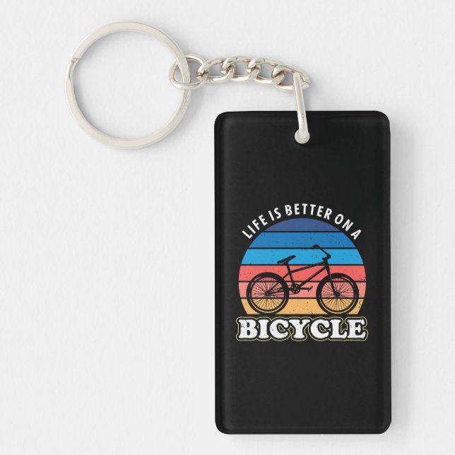 Porte-clefs La Vie Est Mieux À Vélo (Devant)