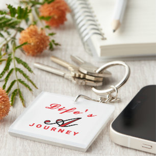 Porte-clefs "La vie est un voyage" Inspirational Charm Porte -