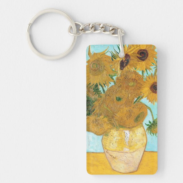 Porte-clefs La vie toujours - vase avec douze tournesols Van (Devant)