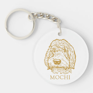 Porte-clefs Labradoodle Chien Dessin main personnalisé