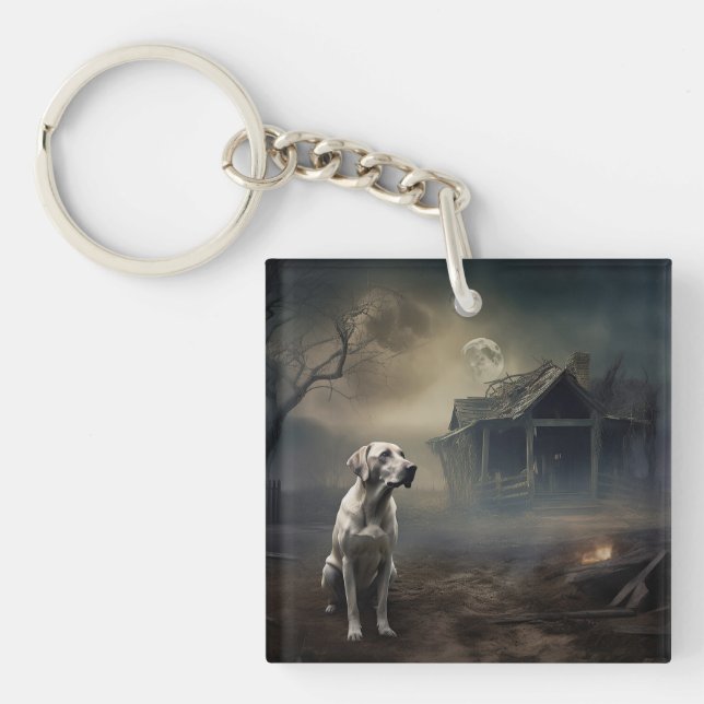 Porte-clefs Labrador Halloween Épouvantable (Devant)
