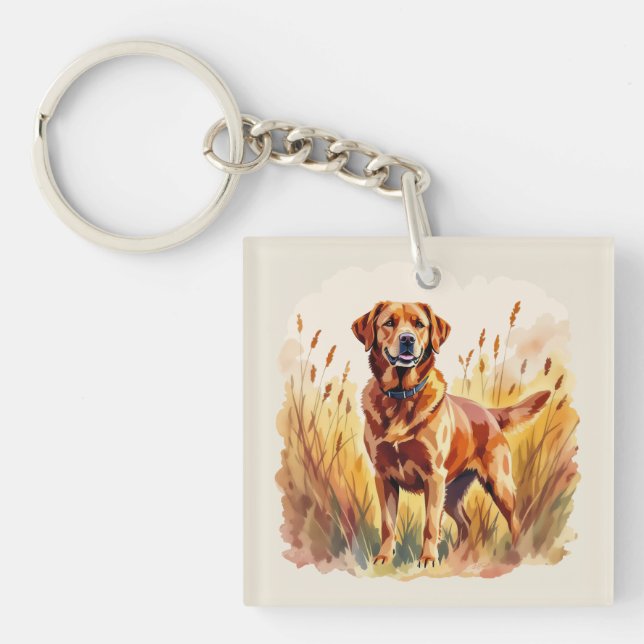 Porte-clefs Labrador Retriever Chien Rouge Renard (Devant)