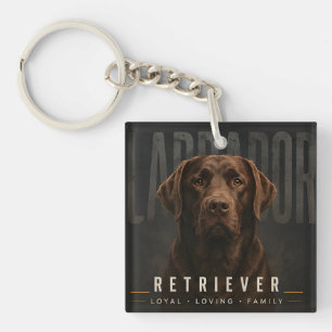 Porte-clefs Labrador Retriever Chocolat Fidèle Famille Aimante