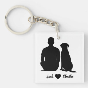Porte-clefs Labrador Retriever Personnalisé Chien Et Propriéta
