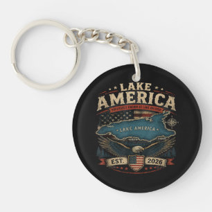 Porte-clefs Lac Amérique États-Unis Auparavant Drôle Patriotiq