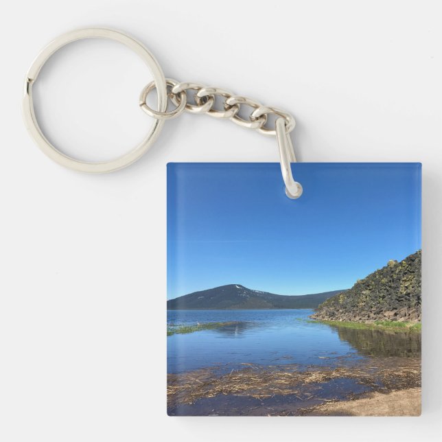 Porte-clefs Lac Davis avec rochers de lave, Oregon (Devant)