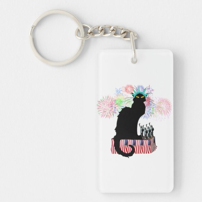 Porte-clefs Lady Liberty - Patriotique Le Conversation Noir (Devant)