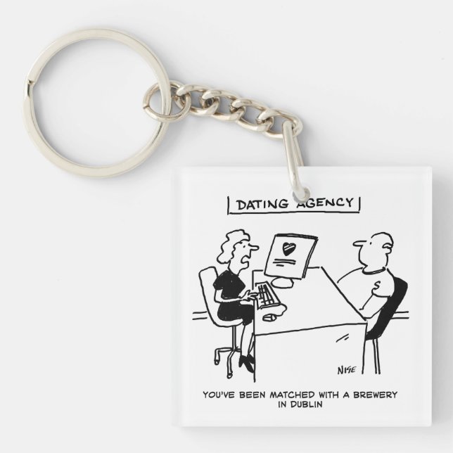 Porte-clefs L'agence de rencontres s'associe à une brasserie (Devant)