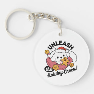 Porte-clefs Laisser la joie des fêtes - Noël de chien mignon