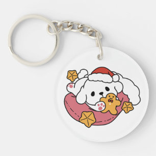 Porte-clefs Laisser la joie des fêtes - Noël de chien mignon