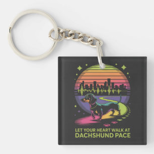 Porte-clefs Laissez Votre Cœur Marcher Au Rythme Du Dachshund