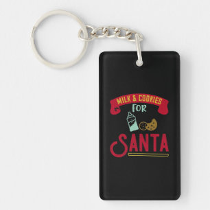 Porte-clefs Lait Et Cookies Pour Père Noël