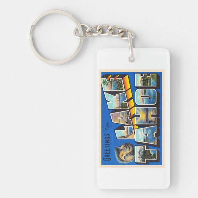 Porte-clefs Lake Tahoe California Grande Lettre carte postale (Devant)