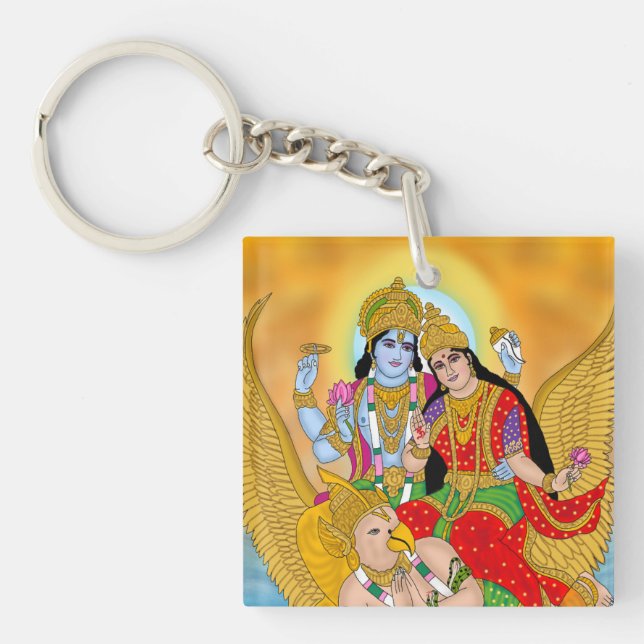 Porte-clefs Lakshmi Narayan Keyring – Divine Keychain for Dail (Devant)