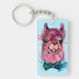 Porte-clefs Lama rose mignon