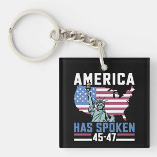 Porte-clefs L'Amérique a parlé 45 47 Trump Président Vintage