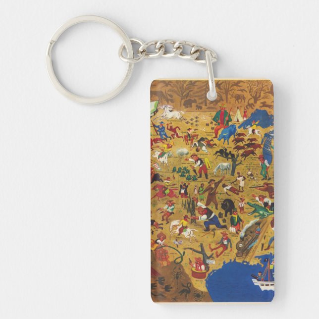 Porte-clefs L'Amérique de William Gropper - folklore de bande (Devant)