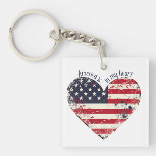 Porte-clefs L'Amérique patriotique est dans mon coeur