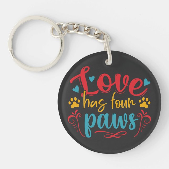 Porte-clefs L'amour a quatre pattes de chien (Devant)