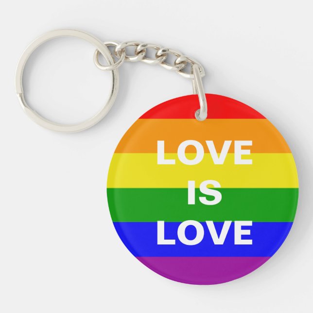 Porte-clefs L'amour arc-en-ciel gay pride est amour (Devant)