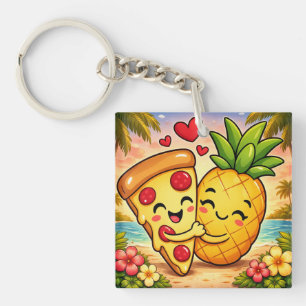 Porte-clefs L'amour au premier coup - La pizza rencontre l'ana