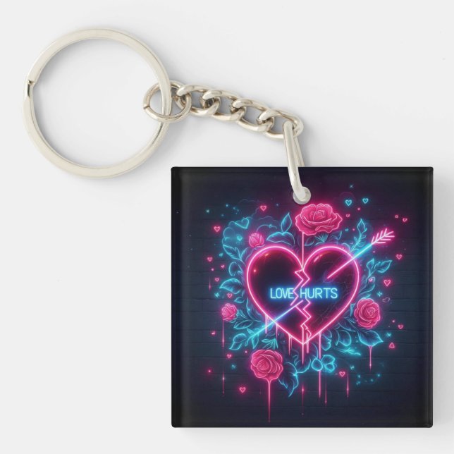 Porte-clefs L'amour de la Saint Valentin fait mal au coeur de  (Devant)