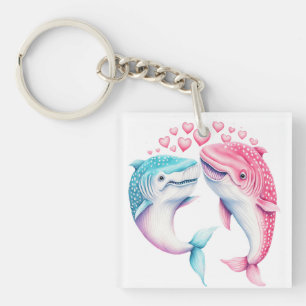 Porte-clefs L'amour des baleines : Un conte romantique des âme