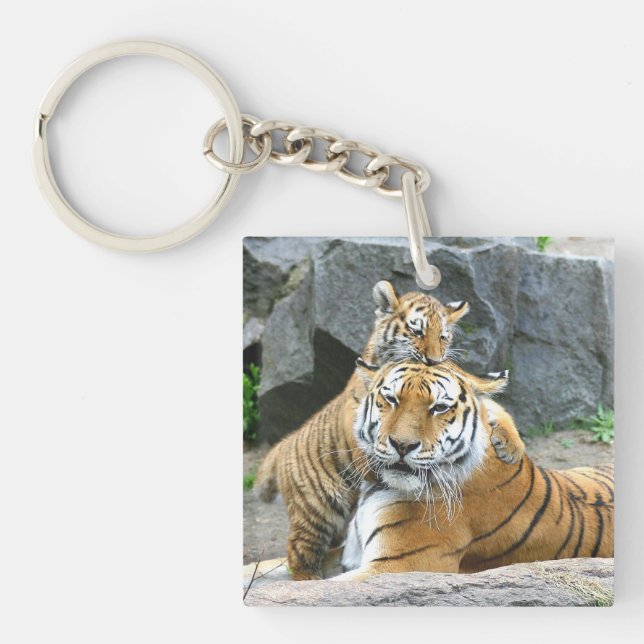 Porte-clefs L'Amour Du Tigre Et Du Cube (Devant)