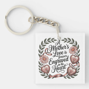Porte-clefs L'amour d'une mère est à jamais gravé dans le cœur