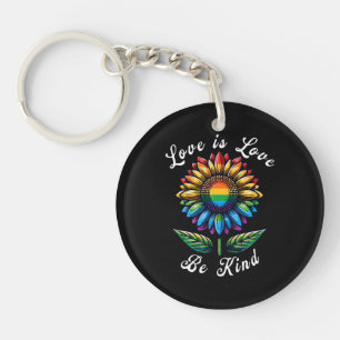Porte-clefs L'amour est l'amour Arc-en-ciel Tournesol LGBT+ Ga
