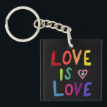 Porte-clefs L'AMOUR EST L'AMOUR Colorful Rainbow Pride<br><div class="desc">Regardez ma boutique pour plus de pronounours, blagues idiotes, randonnée, camping, vanlife, oiseaux et beaucoup plus! Vous pouvez également trouver ce design sur chemises, autocollants, tasses et boutons. N'oubliez pas de visiter ma boutique pour plus de dessins aussi. Ou si vous voulez quelque chose de personnalisé, s'il vous plaît faites-le-moi...</div>